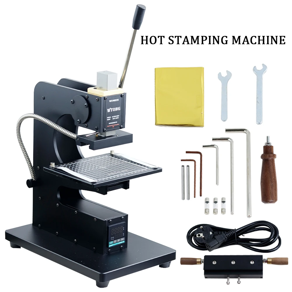 Manual Leather Wood Wallet Hot Foil Stamping Machine Heat Press Machine Presses Tool with Infrared Locator