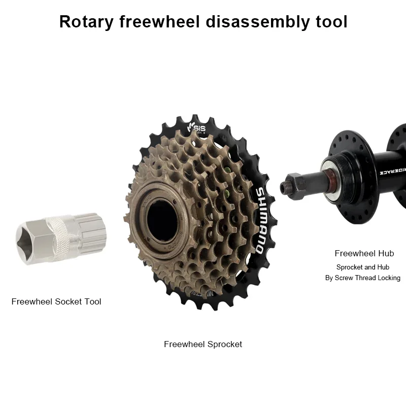 Herramienta de reparación de extracción de piñones de rueda libre de bicicleta, Extractor de reacondicionamiento de buje trasero de bicicleta de