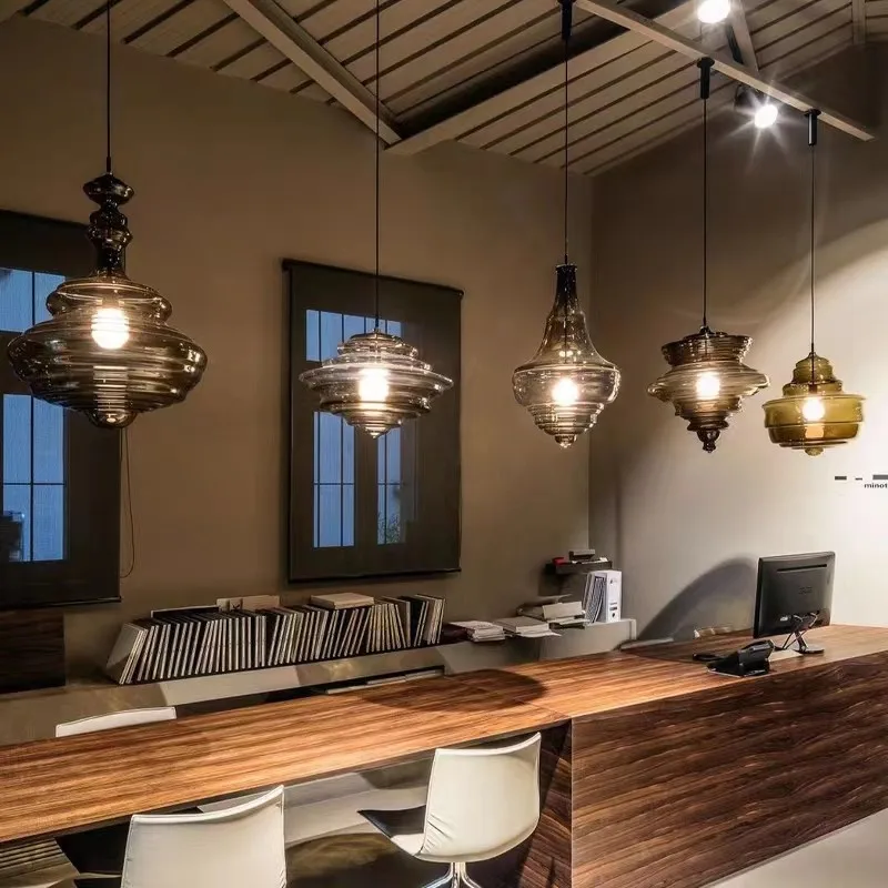La Scala pendant lamp Industrial Water Grain Galss glass lamp Dining Room Hanging Lights Staircase kitchen island lighting view 3