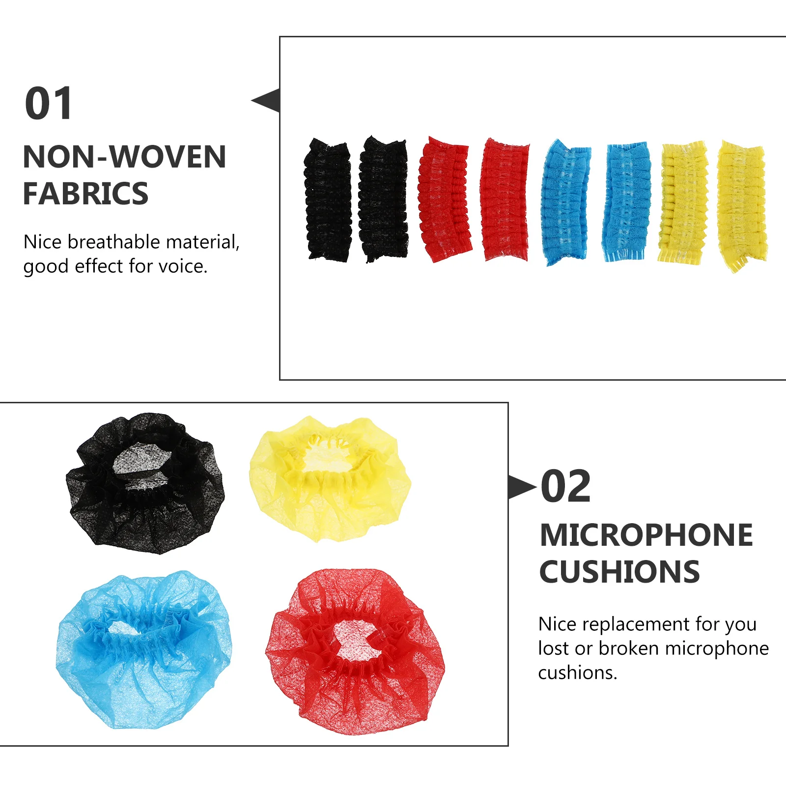 

200Pcs Universal Disposable Microphone Protectors Breathable Mic Covers for Ktv Karaoke Conference Microphone Accessories