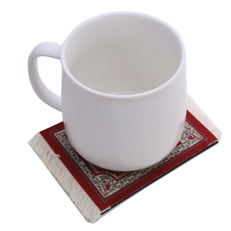 Creative Handmade Tassels Cup Coaster Retro Non-slip Cup Mat Heat Insulation Placemat Coffee Cup Cushion Table Decor