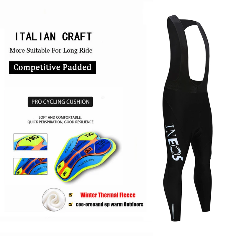 2026 Winter Radfahren Trägerhose Thermofleece Radfahren Trägerhose 19D Gel Gepolstert Pro Hot Warm Herren Radfahren Trägerhose Lange Hose