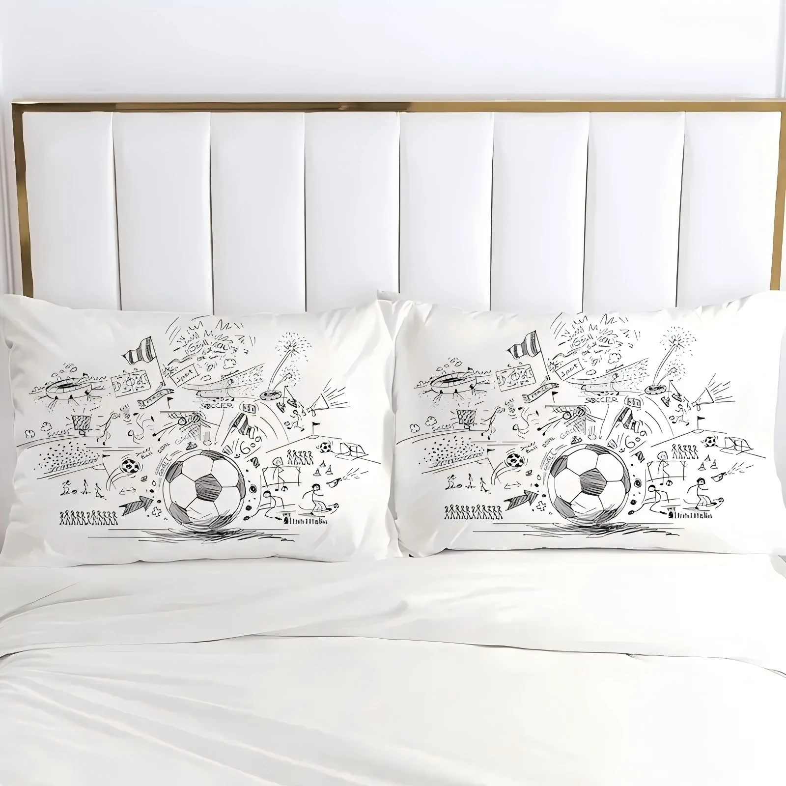 Sports Football 3d Print Bedding Set For Boy Men Cartoon Sport White Football Quilt cover Home Soft Comfortable Duvet Cover sets