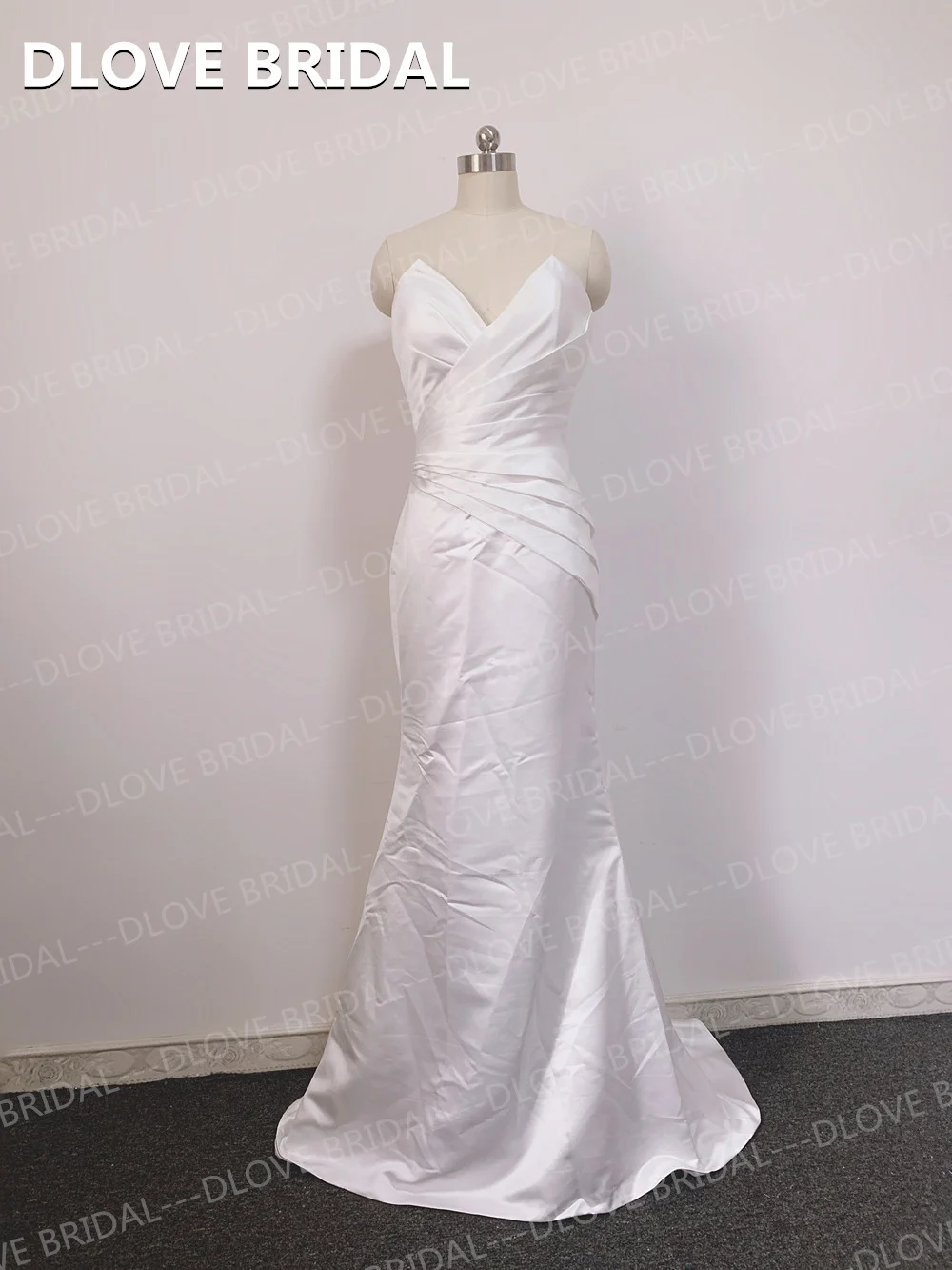 Elegant Detachable Satin Wedding Dress Strapless Bride Vestidos De Novia Robe De Mariee Factory Custom Made Gown Real Photos