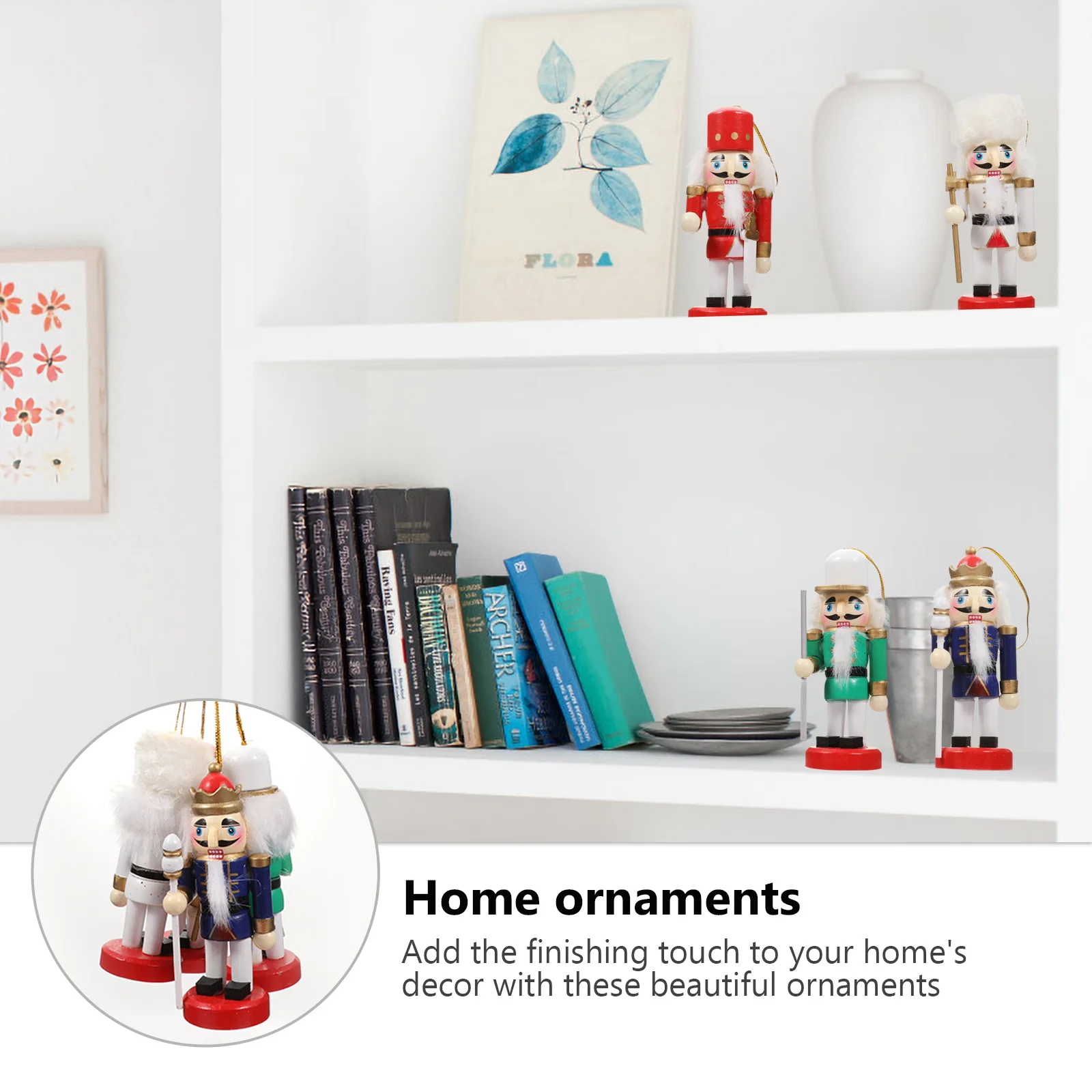

4Pcs Nutcracker Soldier Decor Wooden Christmas Ornaments High-Quality Wood Safe to Use Colorful Fine Workmanship