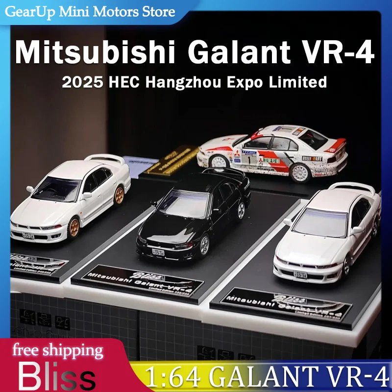 

Bliss 1:64 Mitsubishi Galant VR-4 2025 HEC Expo Limited с полным приводом JDM Sedan, литая под давлением модель коллекционера, игрушка в наличии