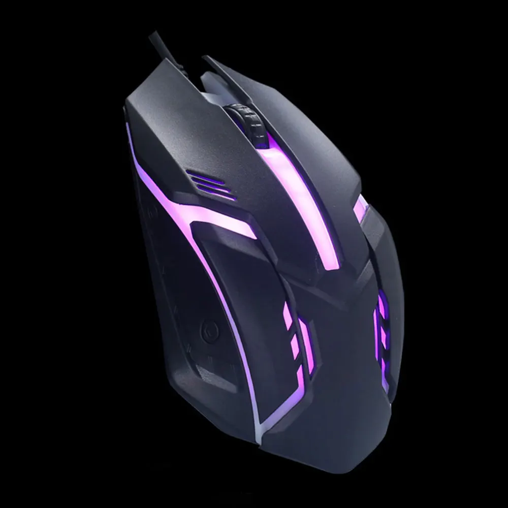 S1 Wired Gaming Mouse com retroiluminação LED, Interface USB, Silent Office Mouse, Adequado para Desktop, Laptop, 2000DPI