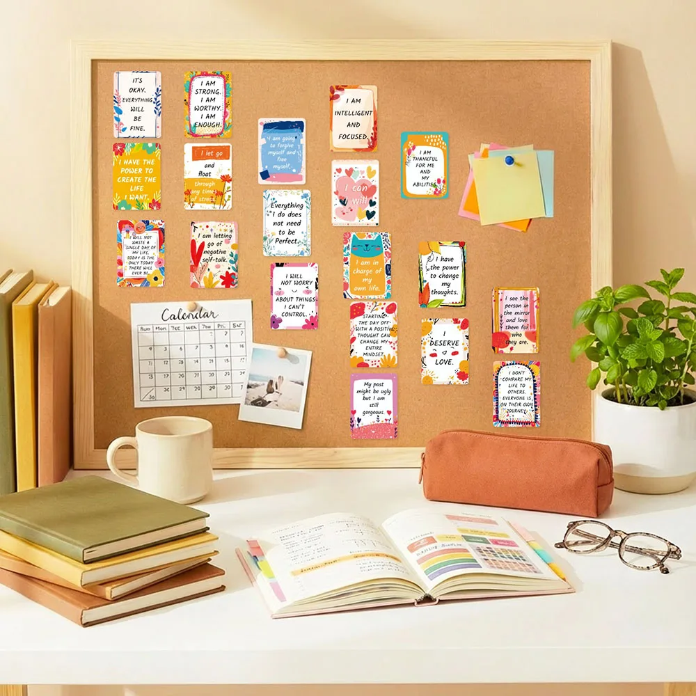 50 Sheets Workplace motivational self encouragement heartwarming phrases, workstation stickers, decorative waterproof stickers