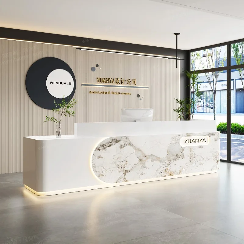 

Restaurant Front Desk Reception Counter Modern Classic White Reception Desks Beauty Salon Clinic Mostrador Recepcion Furniture