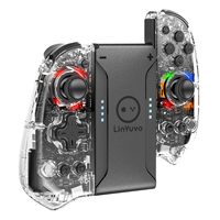 LinYuvo 8 LED Color Replacement Joypad Wireless Controller for Switch&OLED,with Turbo/Vibration/6-Axis Gyro/Wake-up FunctionKS58