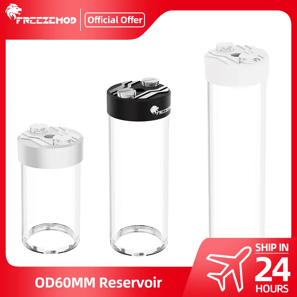 FREEZEMOD 60mm Water Tank Metal Acrylic Reservoir 66mm-316mm Integrat Pump Built-in Defoamer Liquid Cooling MOD PJ-D5SXC