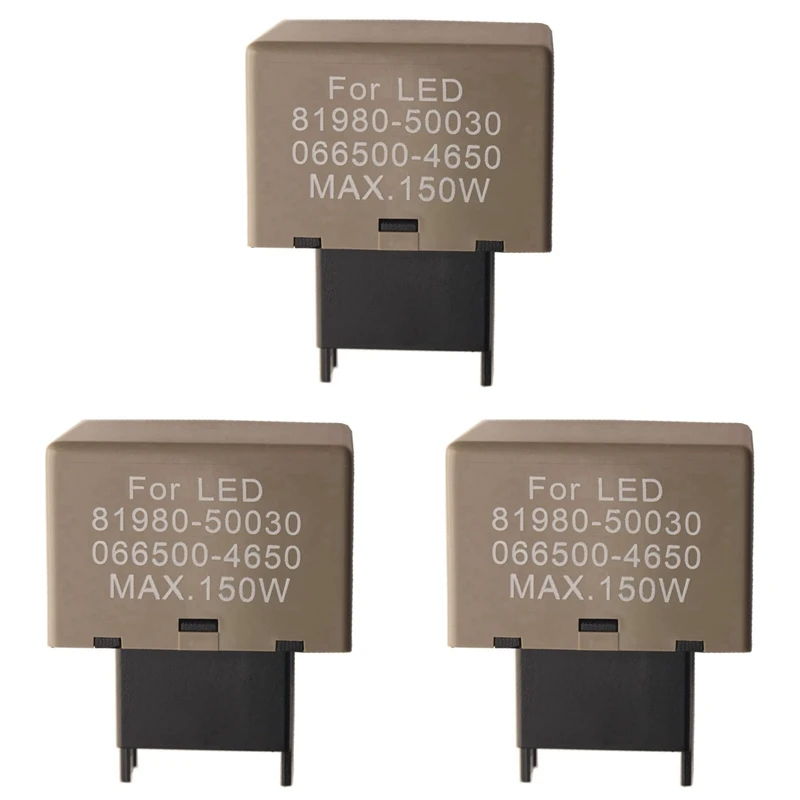 3X Car Accessories 8-Pin Electronic Flasher Relay For Toyota Lexus LED Bulb 81980-50030 066500-4650-A99F