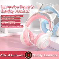 New SY-G35 Wired Cat Ear Headphones RGB Lighting 360° Noise Canceling Mic HiFi Sound Quality Computer PC Laptop Gaming Headset