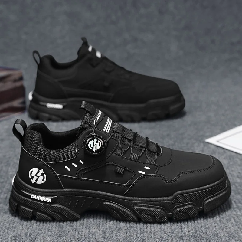 الرجال أحذية رياضية ربيع الخريف جديد عالية أعلى الرجال عارضة الجلود سميكة سوليد العصرية ارتداء مقاومة أحذية بوت قصيرة منصة أحذية رياضية