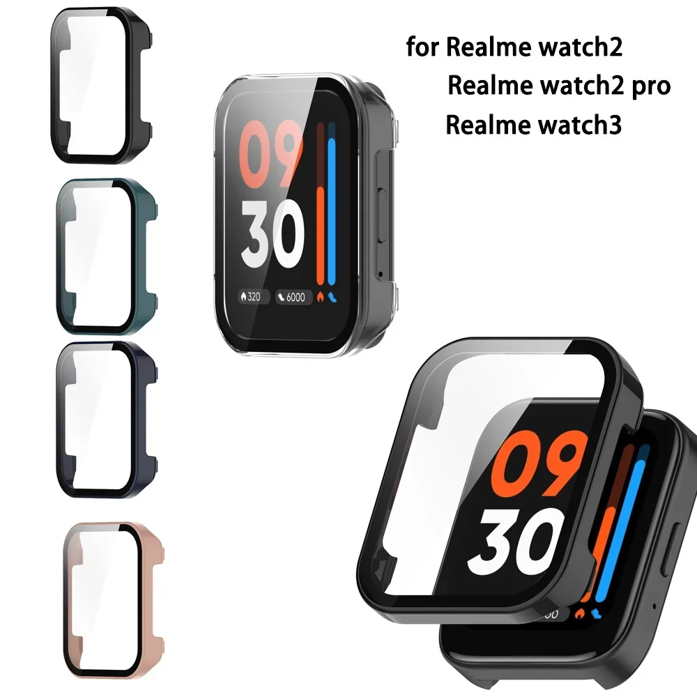 

Case+Screen Protector For Realme Watch2 pro Watch 2 3 C Frame Bumper Cover Case + HD Slim Tempered Glass Anti-scratch