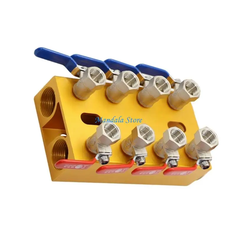 U2JC دقيق هندسيًا مشعب المياه النحاس تدفق متر 4/5/6/8 مدخل 4/5/6/8 صمامات مقبض المخرج لآلة صب البلاستيك