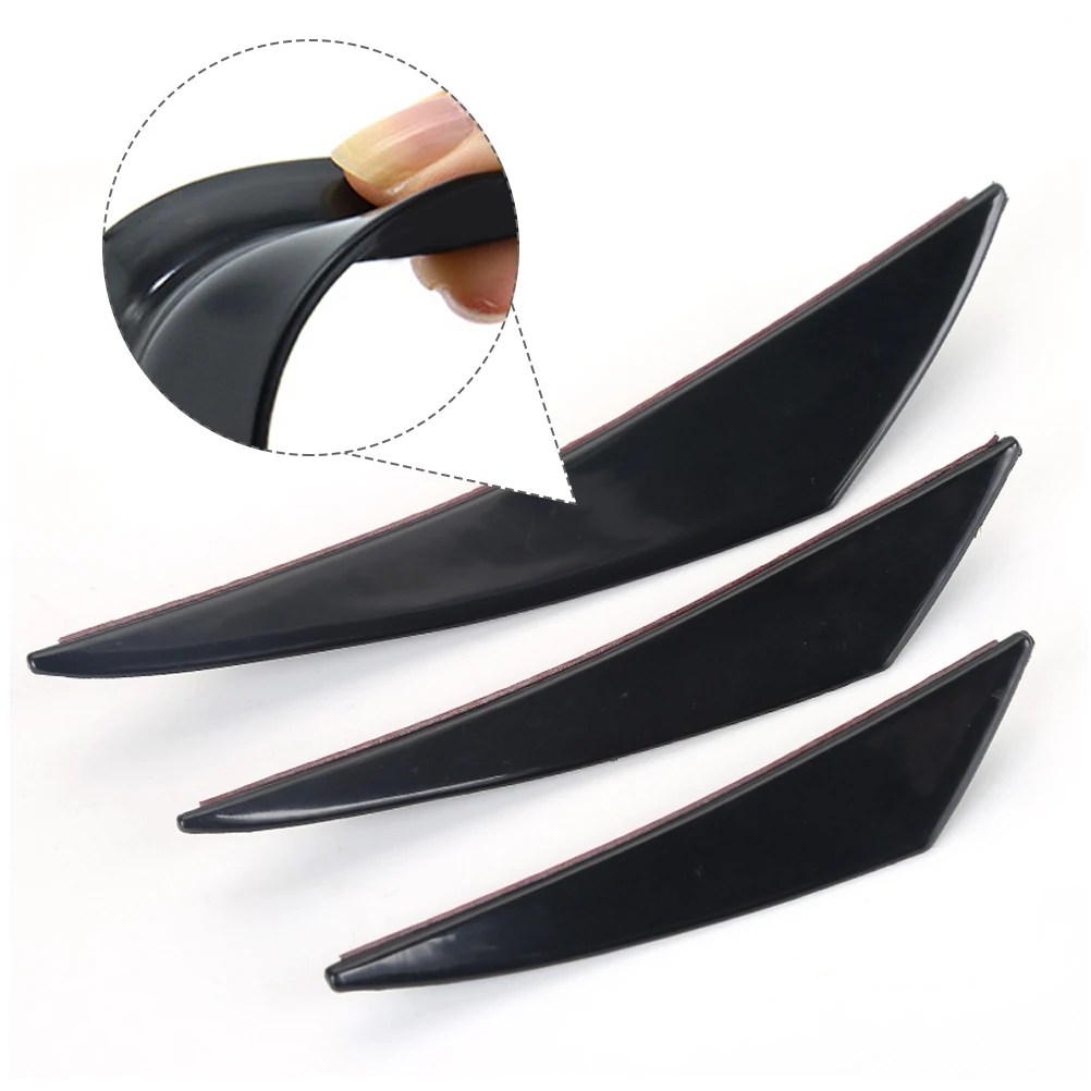 

6Pcs Bumper Protector Strip Car Front Lip Spoiler Fins Durable PVC Material Easy Installation Vehicle Accessories
