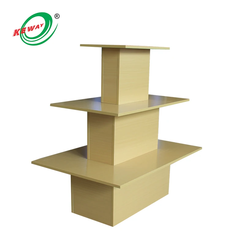 カスタマイズされたスーパーマーケット4段木製ディスプレイスタンド、プロモーションデスク