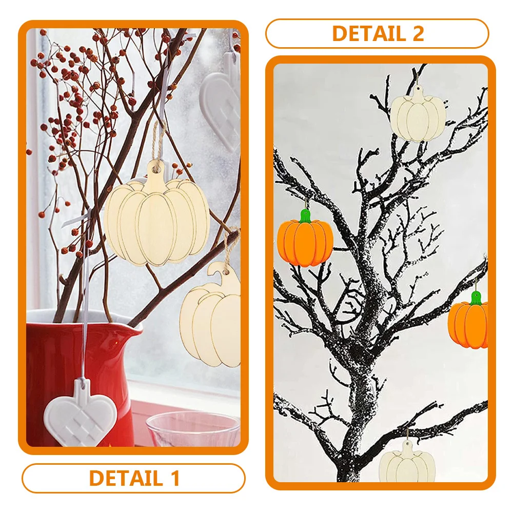 

1Set DIY Pumpkin Wooden Cutouts Unfinished Wood Slices Paintable Pumpkin Shape Halloween Craft Wooden Chips Decoration