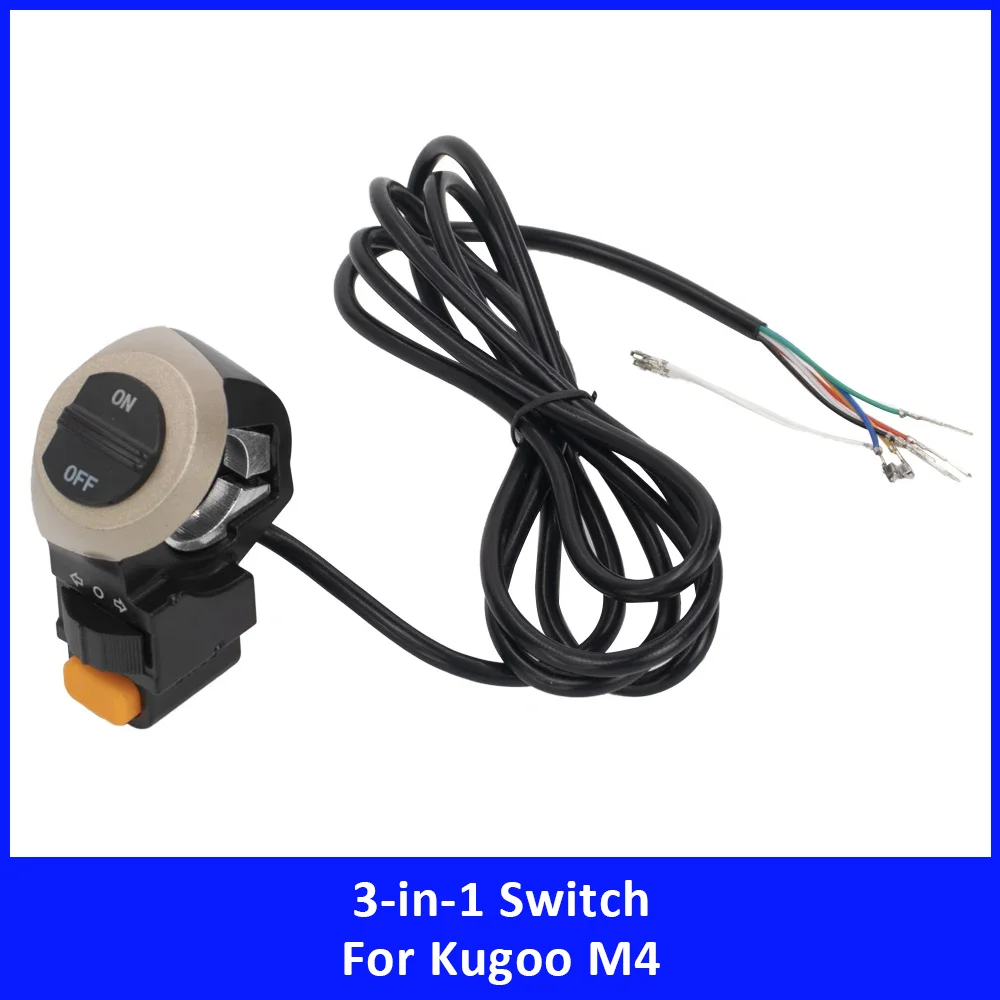 

Кнопка-переключатель 3-в-1 (фара, гудок, поворотник) для Kugoo M4, замена переключателя фары и поворотников, аксессуары для электросамокатов