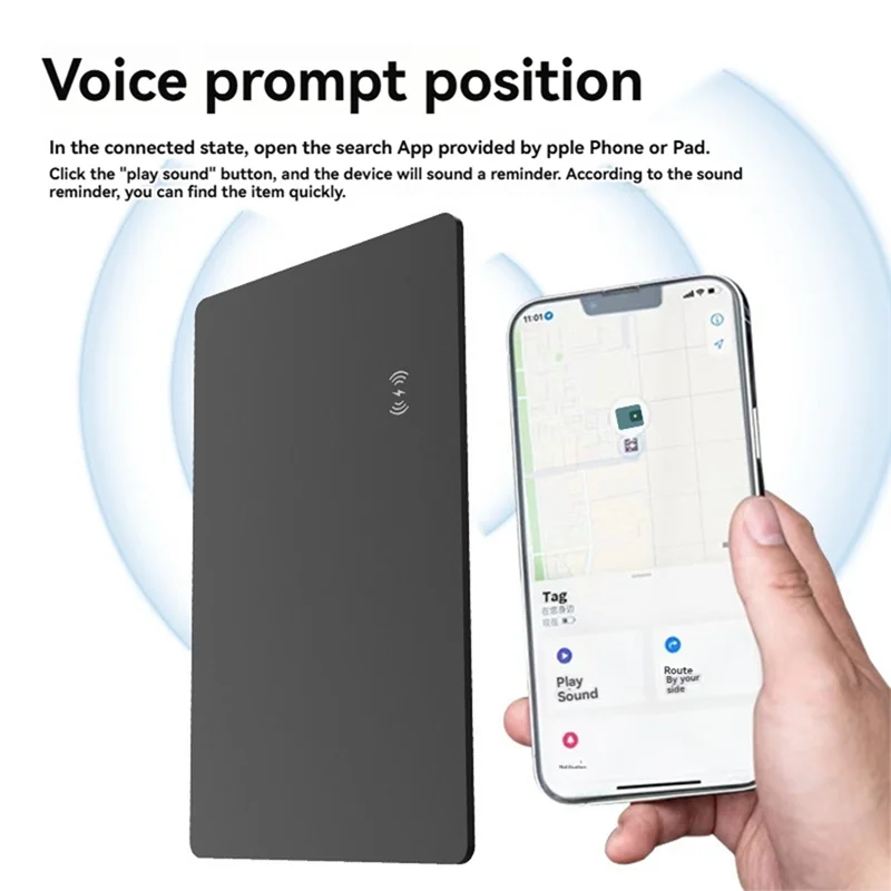 

GROCE-GPS Tracker Card Smart Anti-Loss Tag Wallet Tracking Card Key Finder For Find My APP