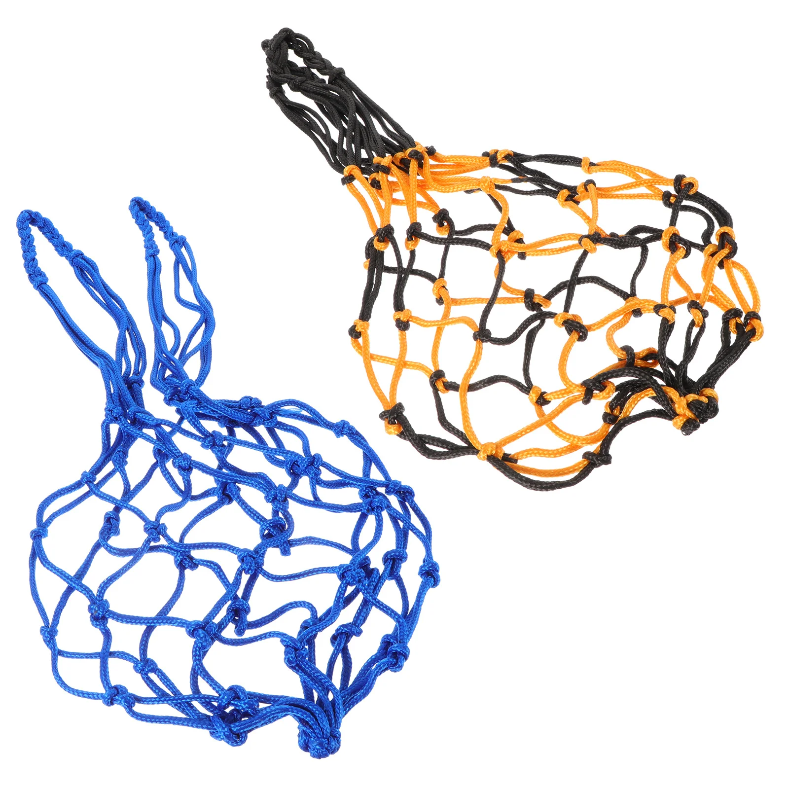 Bolsa de pelota de malla tejida para almacenamiento de equipos deportivos, fútbol, baloncesto, voleibol, uso al aire libre, cuerda de red gruesa, transporte ajustable, 2 uds.