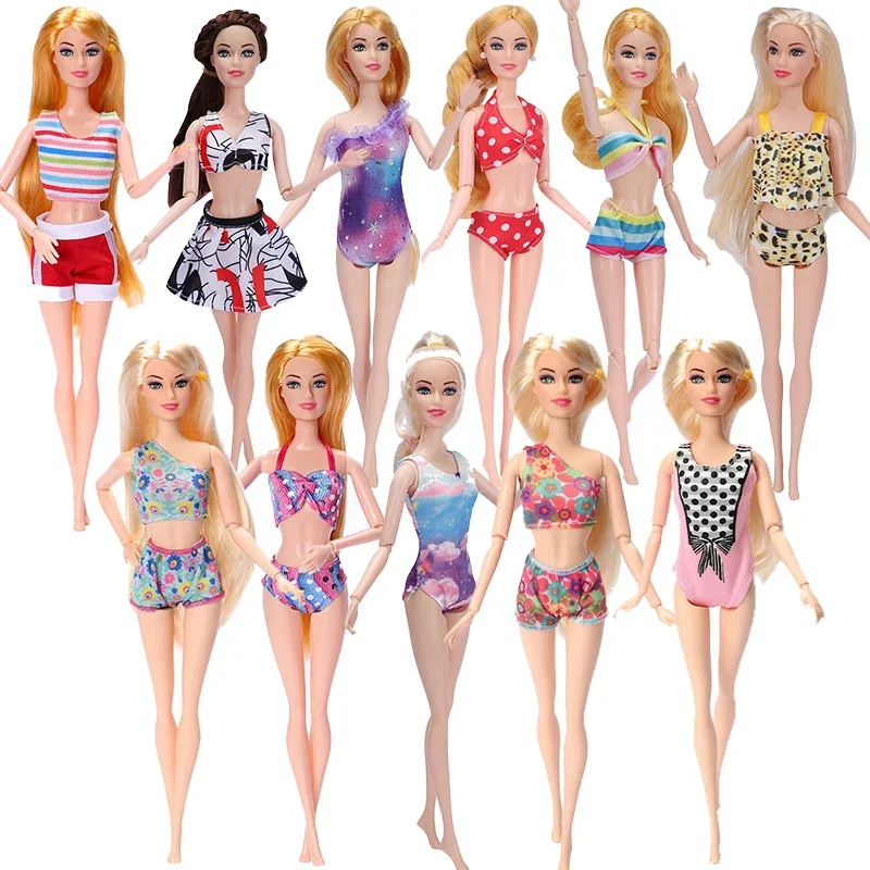 Swimsuit 1/6 Dress Up Beach Swimsuit Suit Fashion Clothes Accessories Girls Toy Suitable For 1/6 Doll 30CM Leopard Print Cloth