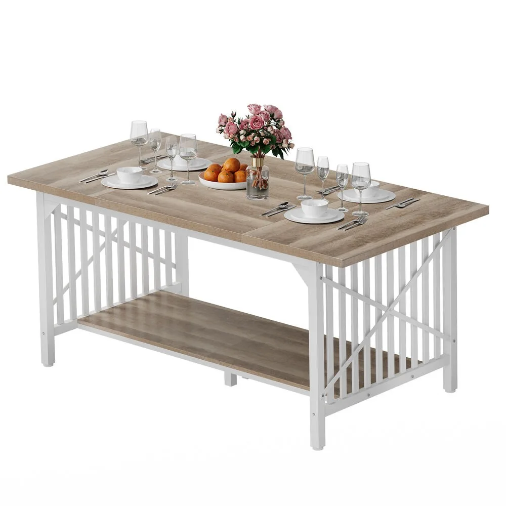 70.8'' Kitchen Dining Room Table for 4-8 People Farmhouse Dinette Table