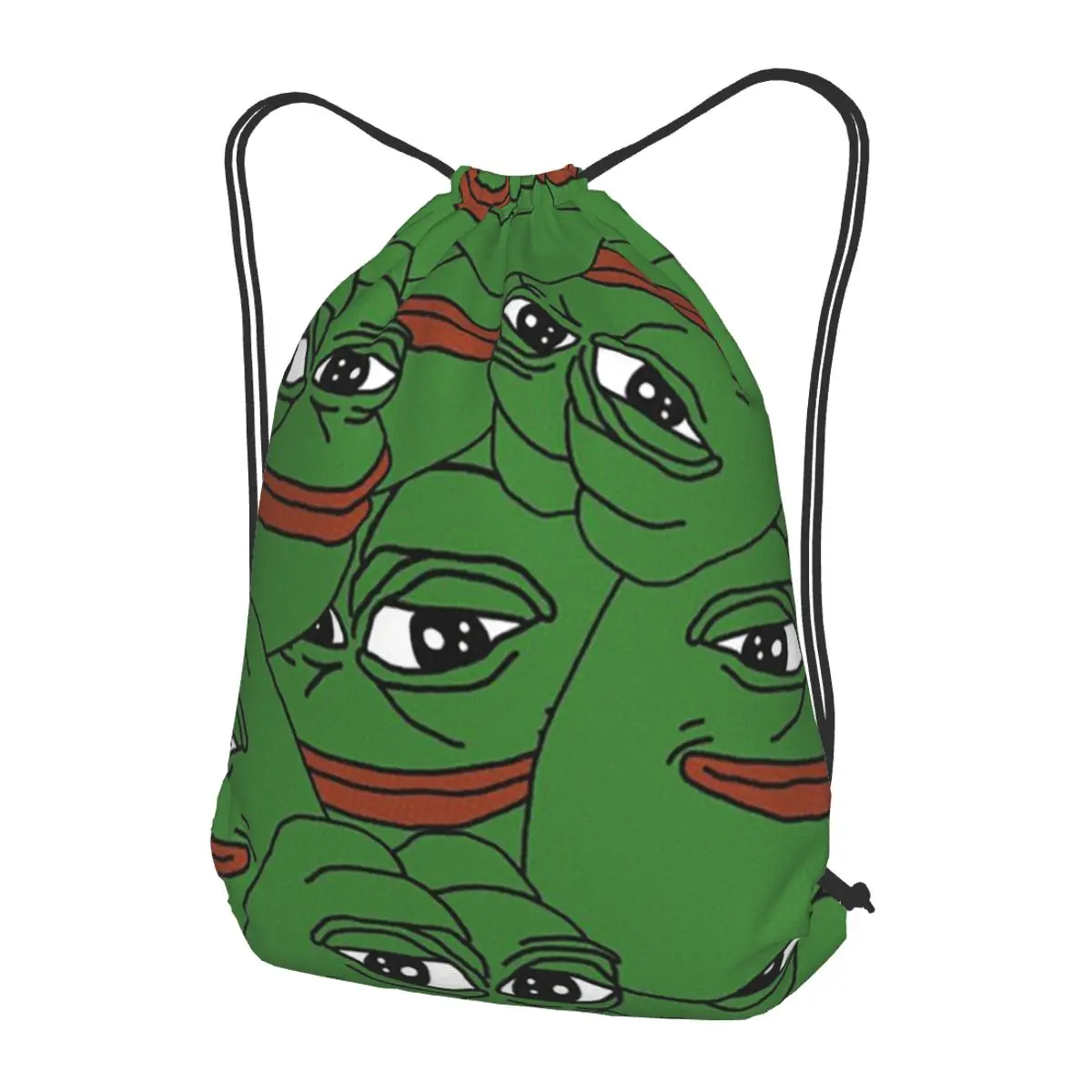 Pepe The Frog Peepo Emote Backpacks Multi-function Drawstring Bags Sports Bag Book Bags for Man Woman Students