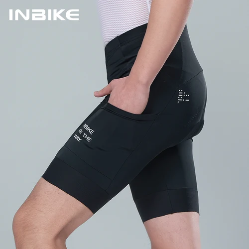 INBIKE-pantalones cortos de ciclismo para hombre, ropa de ciclismo con absorción de golpes, para montaña y carretera, con bolsillo
