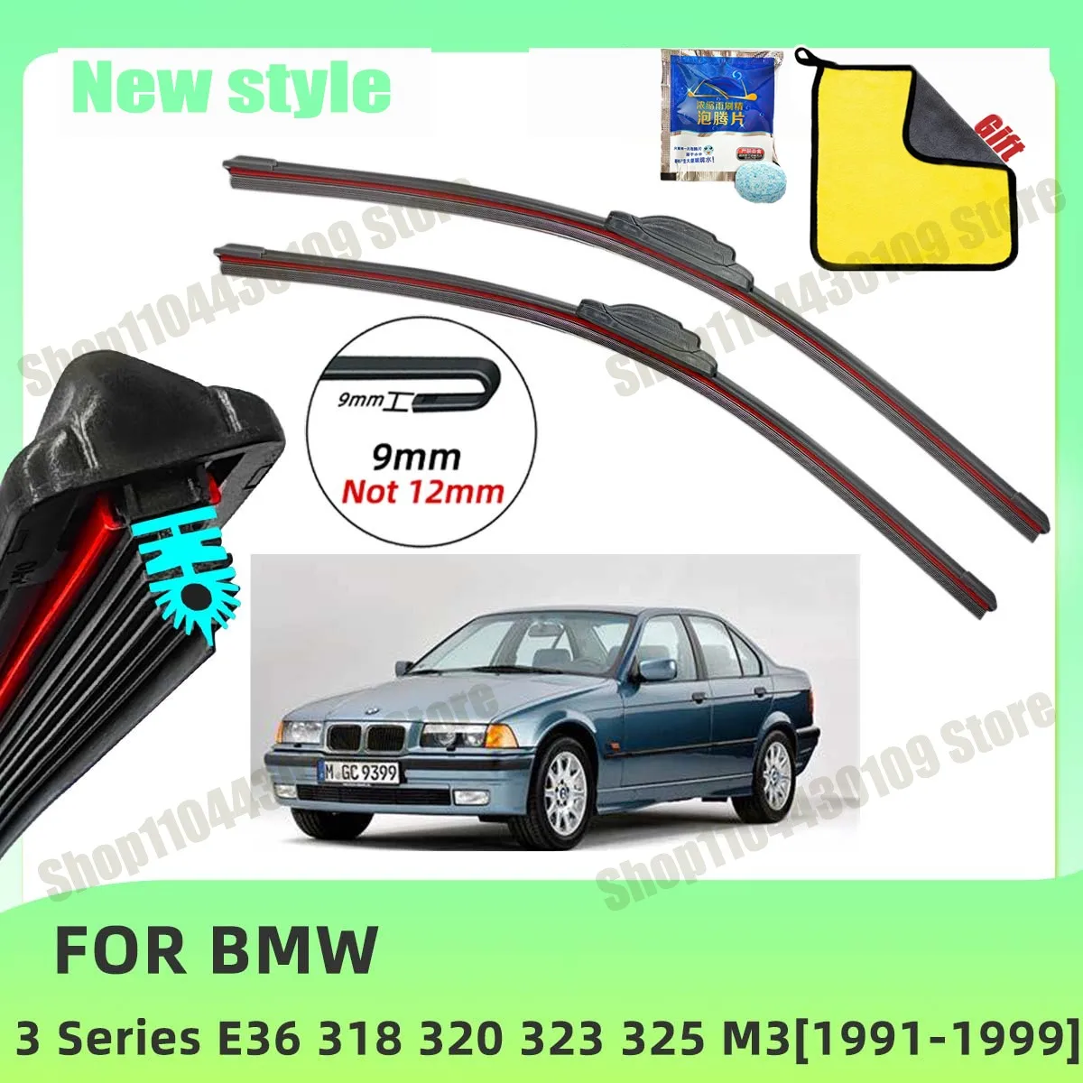 

Car Wiper For BMW3 Series E36 318 320 323 325 M3 1991-19 Front Windscreen Wipers Double Rubber Car Wiper Blades Car Accessories