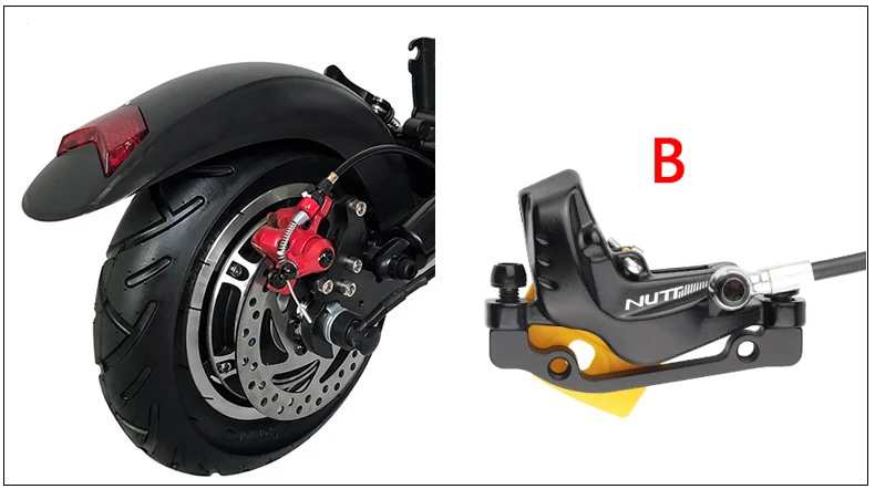 NUTT Electric Scooter 4 Piston Hydraulic Disc Brake Power-off Oil Disk for Zero 10X/11X, Vsett 10+/9+, Kaabo Wolf Warrior 11
