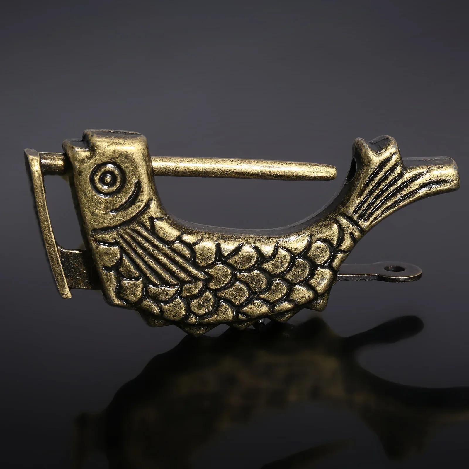 Antique Bronze Alloy Antique Chinese Old Wooden Box Lock Jewelry Chest Box Lock Padlock for Suitcase Drawer Cabinet 60x9x31mm