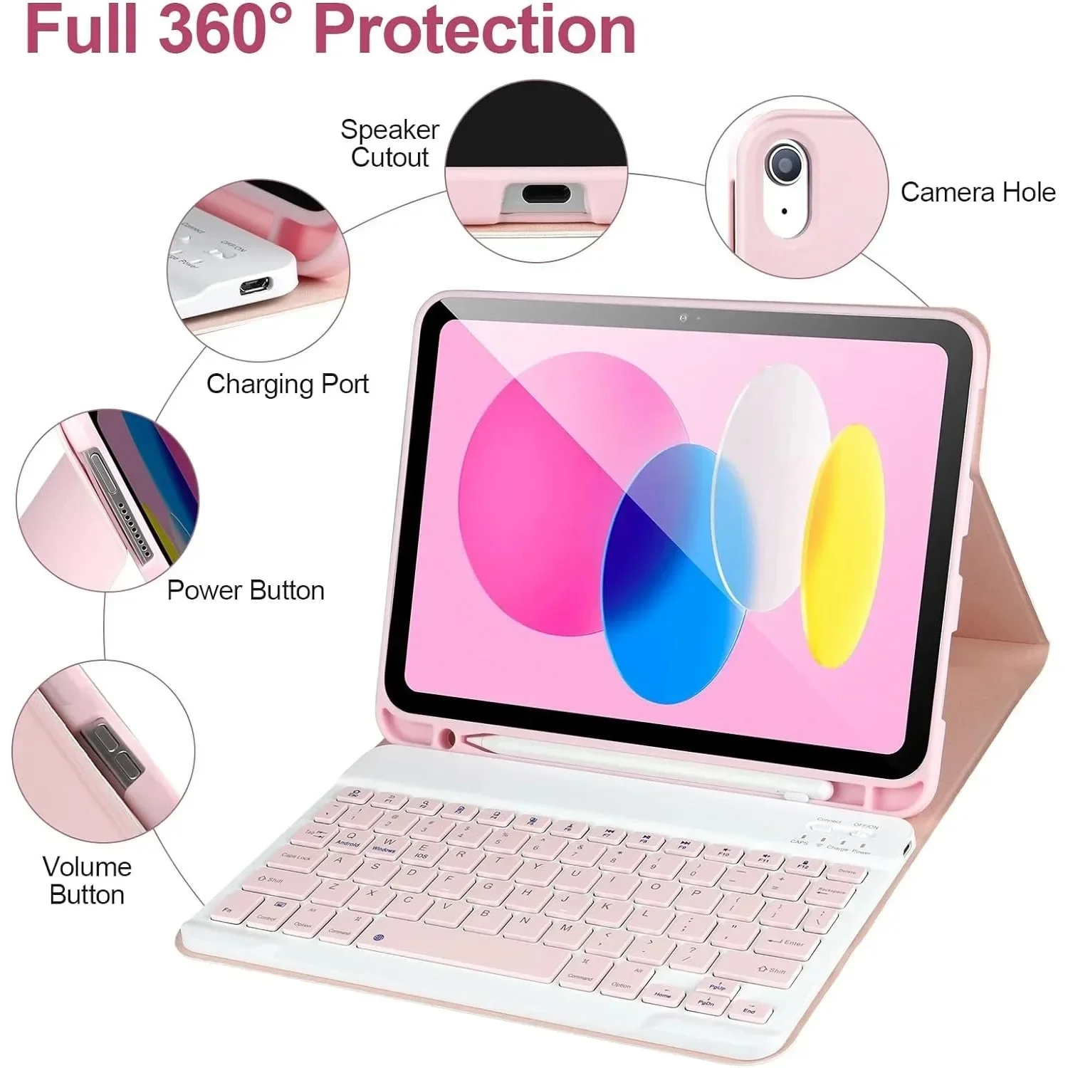 حافظة لوحة مفاتيح BT لجهاز iPad Air 11 بوصة M2 M3 2025 2024 A16 11th Air 5th 4th Gen M4 M2 Air 13 M2 M3 iPad 10th 9th 8 7 10.2 10.5