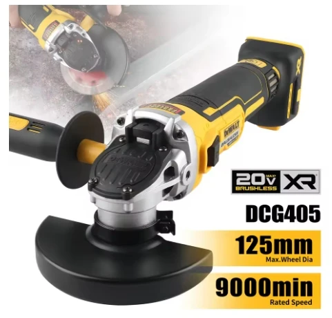 

DEWALT DCG405NT 125mm Flat Head Angle Grinder, Bare Machine Tool, Cutting Machine, Lithium Battery Brushless Tool drill motor