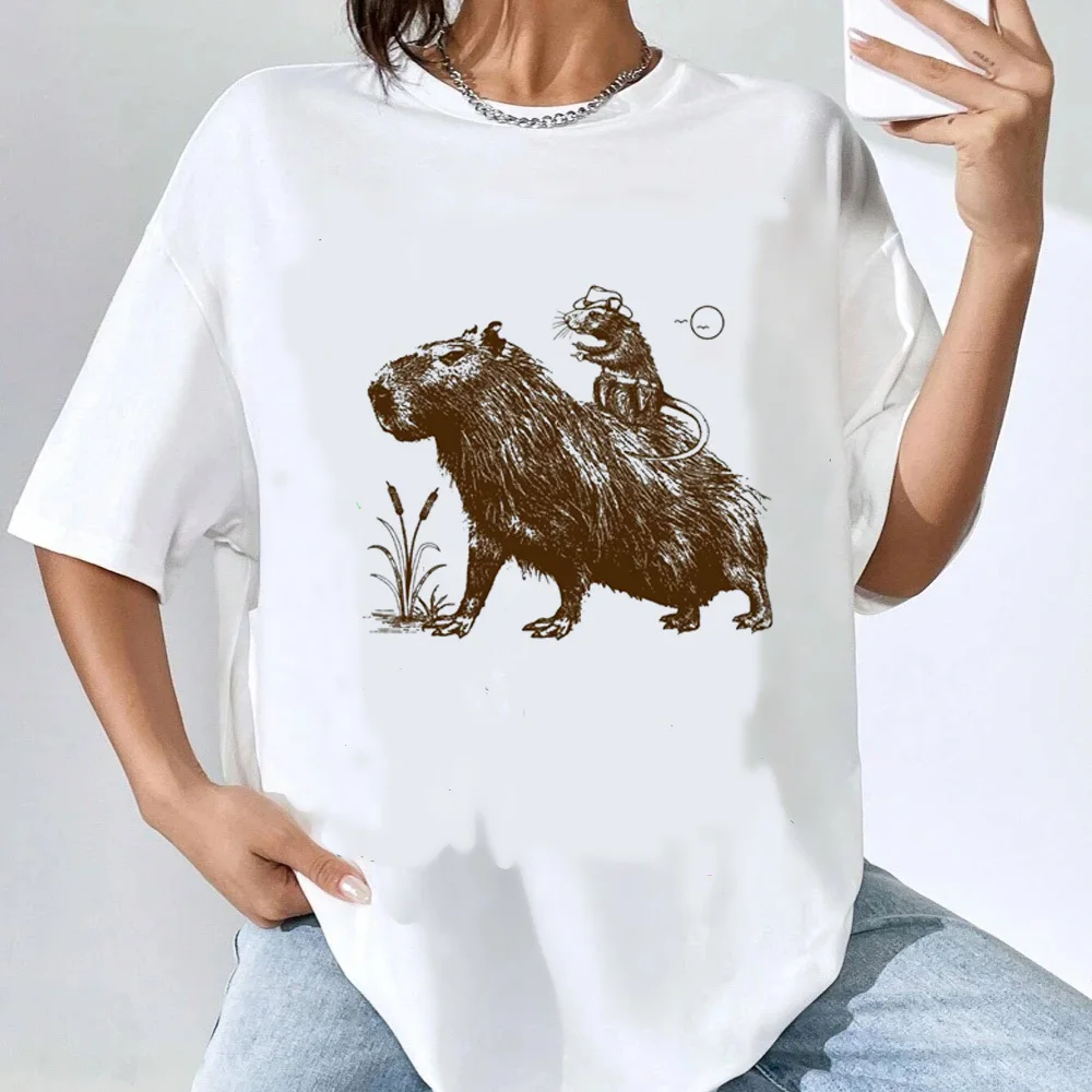

Capybara t shirt teen 2000s Trendy kawaii 80s top tees Psychedelic Colorful Trendy Digital 80s hip hop