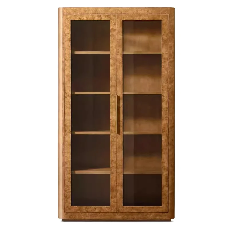 

American rural retro solid wood wardrobe modern simple oak bookcase furniture dining side cabinet locker decorative cabinet