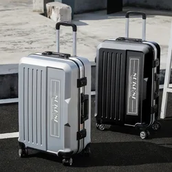 Trolley Luggage Bag Student Zipper Rolling Luggage Case Combination Lock Travel Suitcase on Wheels Large Size Luggage