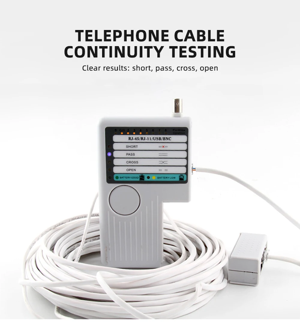 NOYAFA NF-3468 4 في 1 جهاز اختبار كابل الشبكة عن بعد BNC RJ45 RJ11 USB اختبار الكابلات اليدوية لتتبع كابلات UTP STP