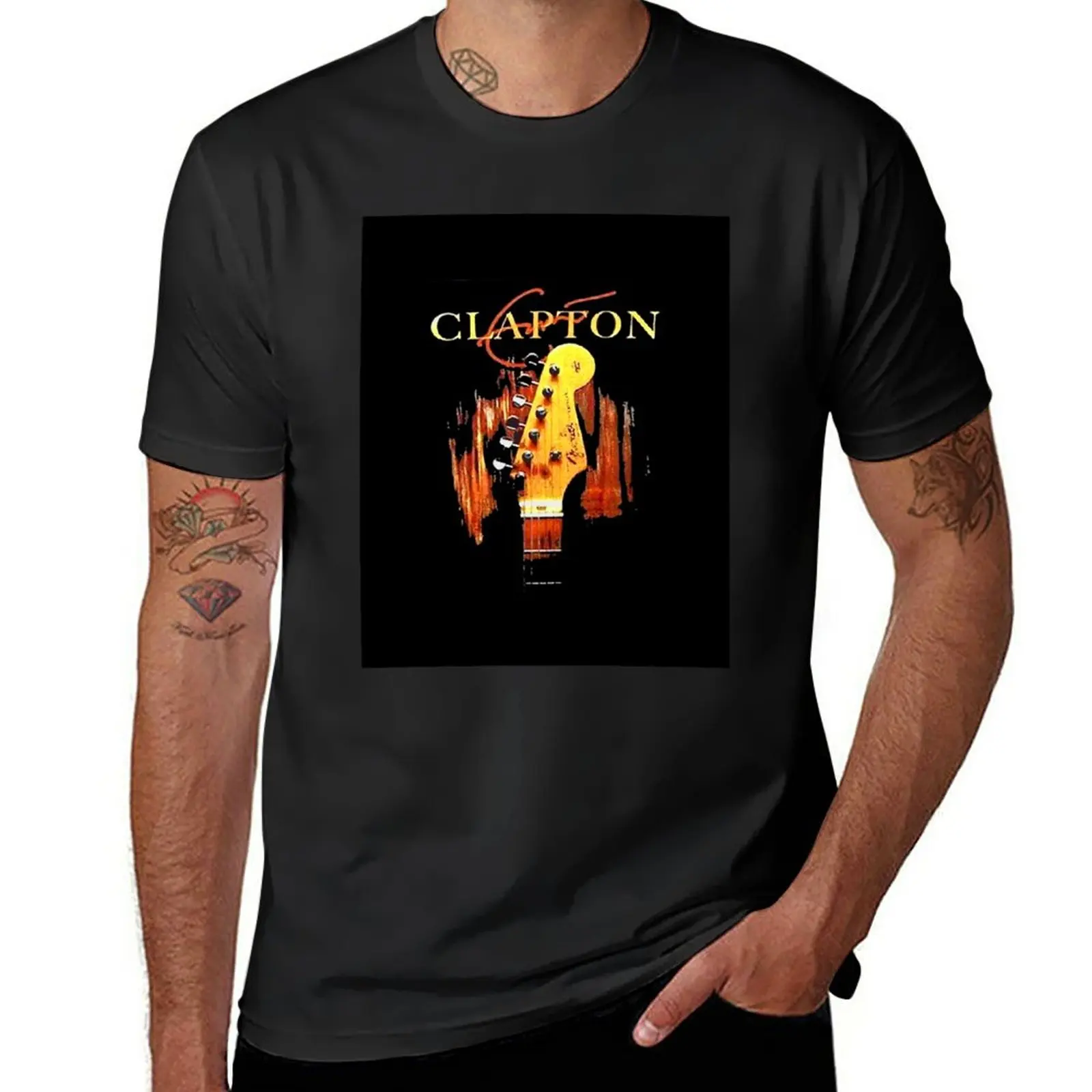 New Gitar Clapton T-Shirt man clothes cute tops Short sleeve aesthetic clothes mens graphic t-shirts hip hop