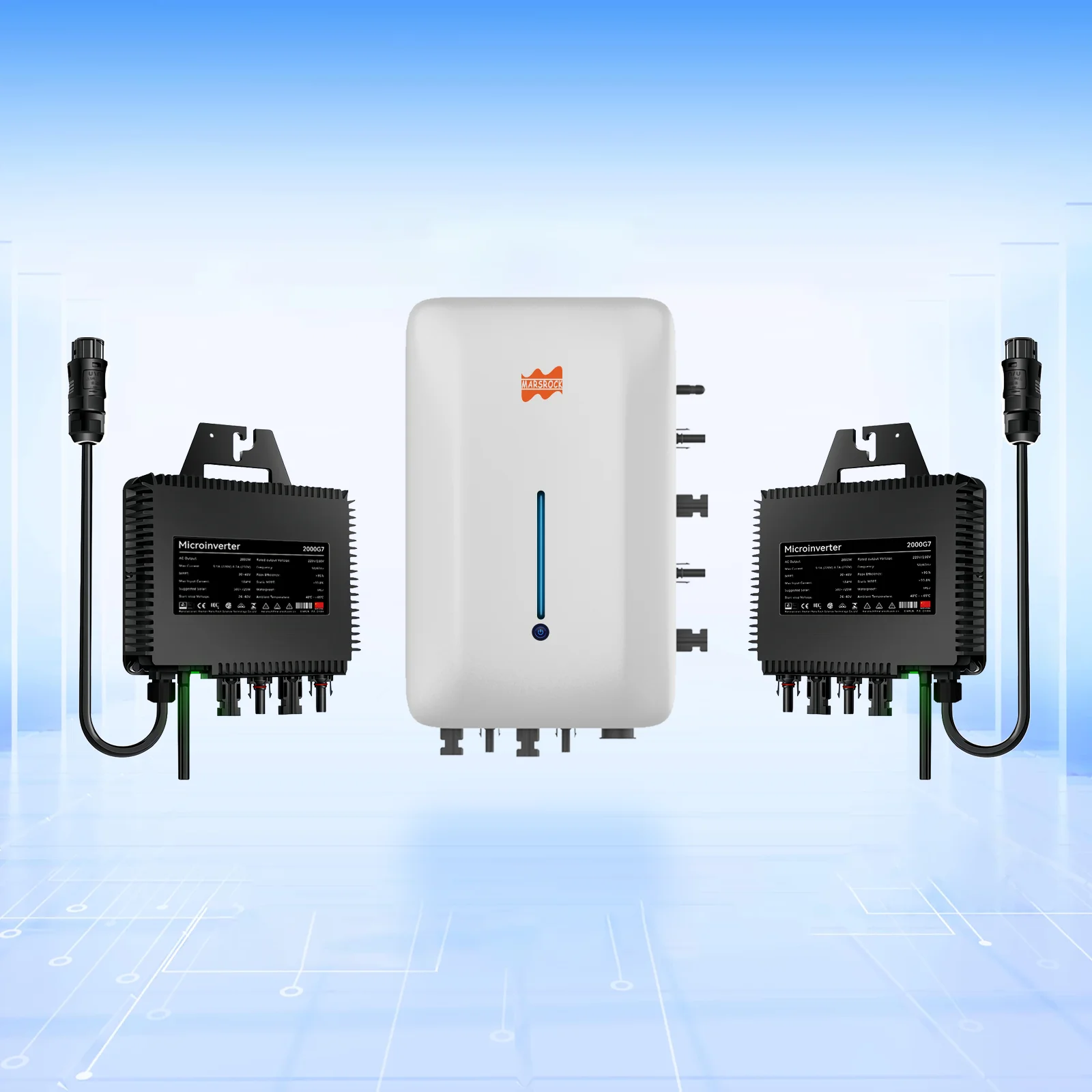 MPPT 1600W Solar Balcony Power Hub, 1600W Output MPPT Controller Wi-Fi APP Control IP65 for Home Energy Storage with Battery
