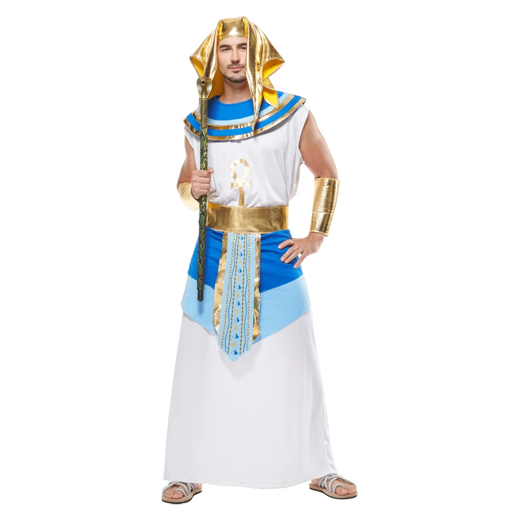 Men's King of Egypt King Tut Luxury Costume Cosplay Adult Pharaoh Amazing Halloween Costumes for Men Outfit