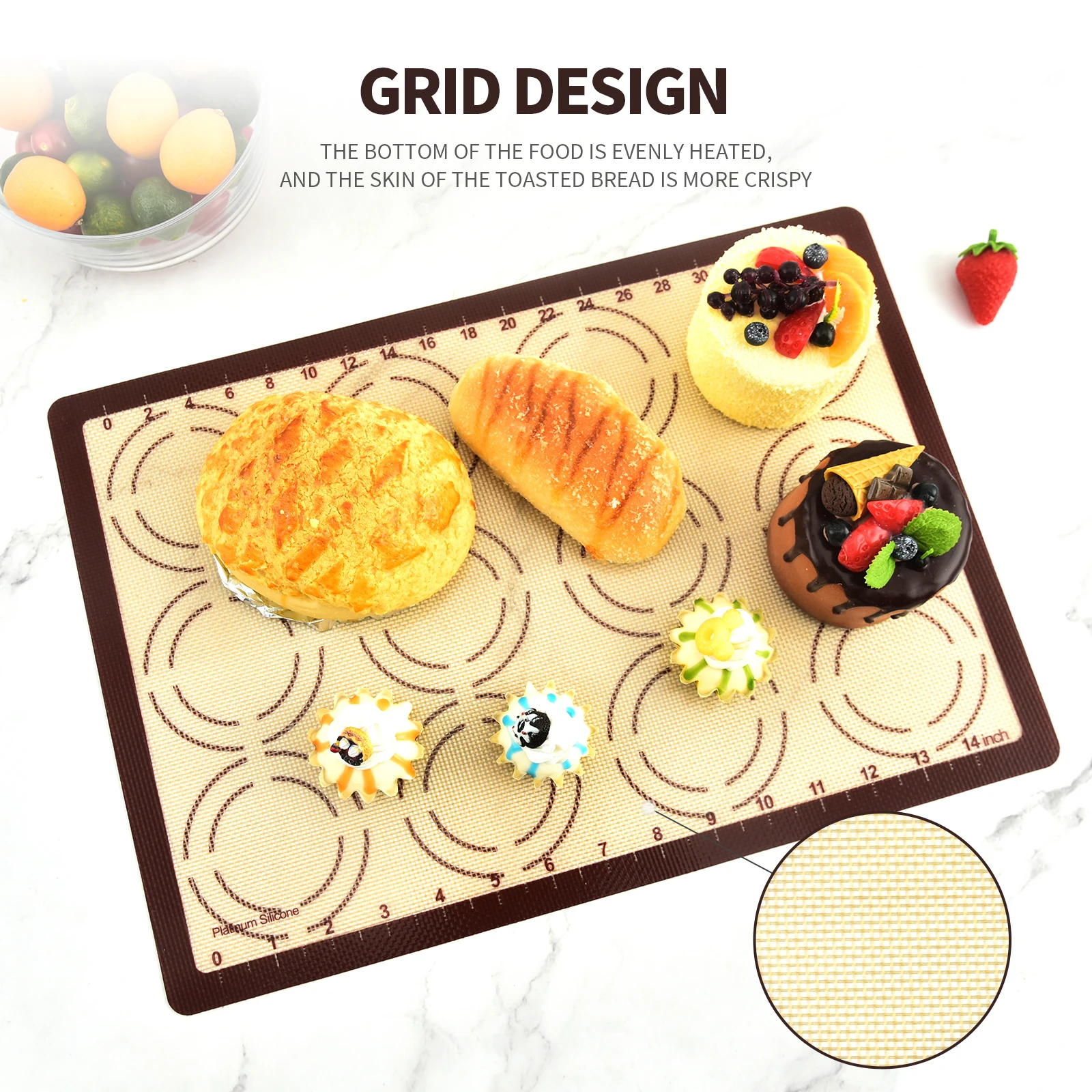 Reusable Silicone Baking Mat for Oven Non-Stick Heat Resistant Liner for Cookie Macaron Bread Bakeware Sheets Kitchen Baking