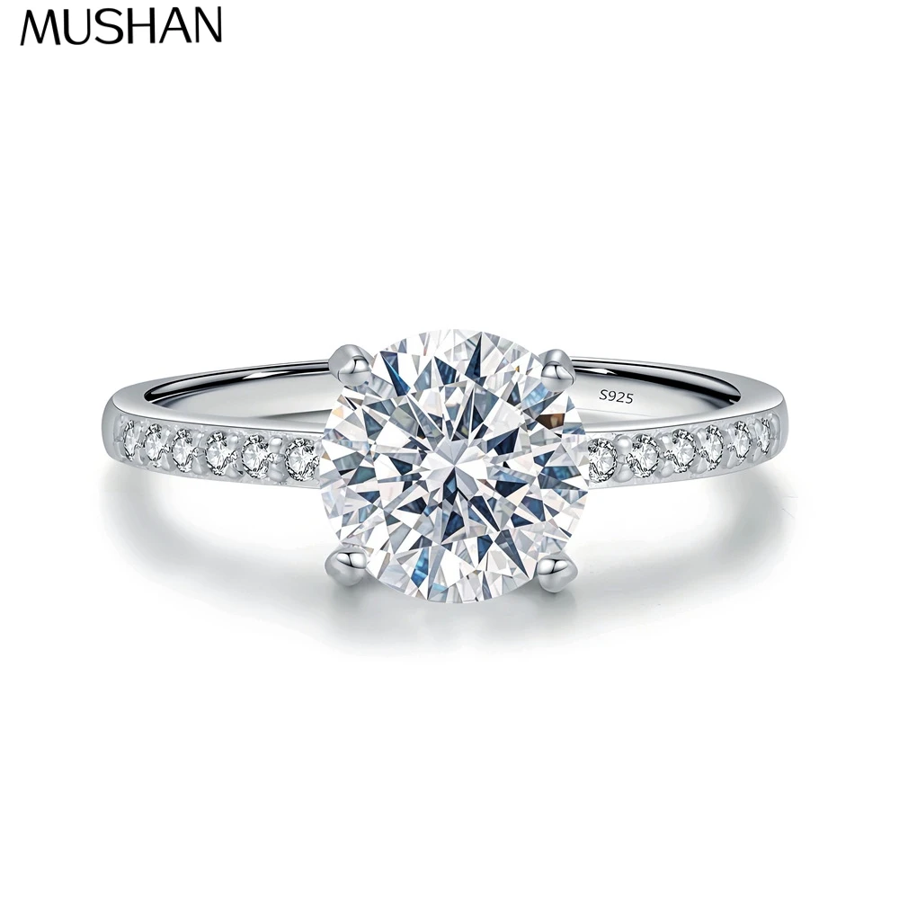 

Ювелирное изделие MUSHAN: Роскошное кольцо из стерлингового серебра 925 пробы с муассанитом VVS, позолоченное 18-каратным золотом, с патентом MST, для партнера. Изысканные украшения ручной работы.