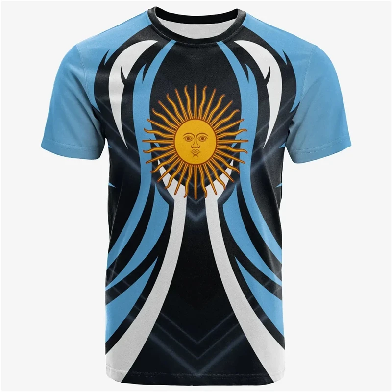 Argentina National Emblem Flag New Fashion Summer Men Women T-Shirt Urban Leisure Oversized Loose Football Club Uniform Clothing