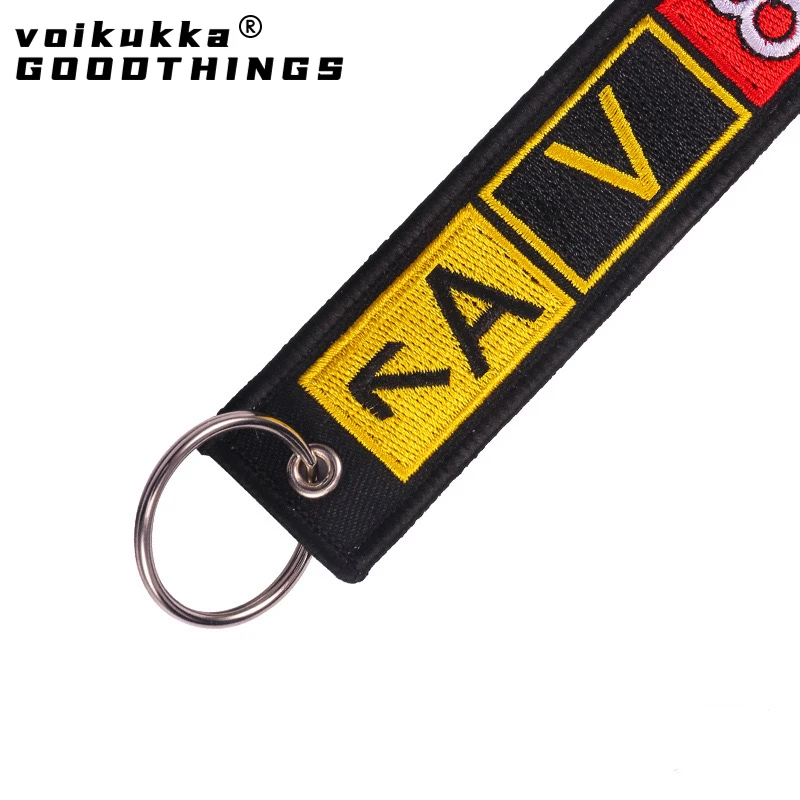 Aviation Gift Double-sided Embroidery Pilot AV8R Airport Taxiway Pattern Memorial Key Chain Keychain Rectangle Keyring Wholesale