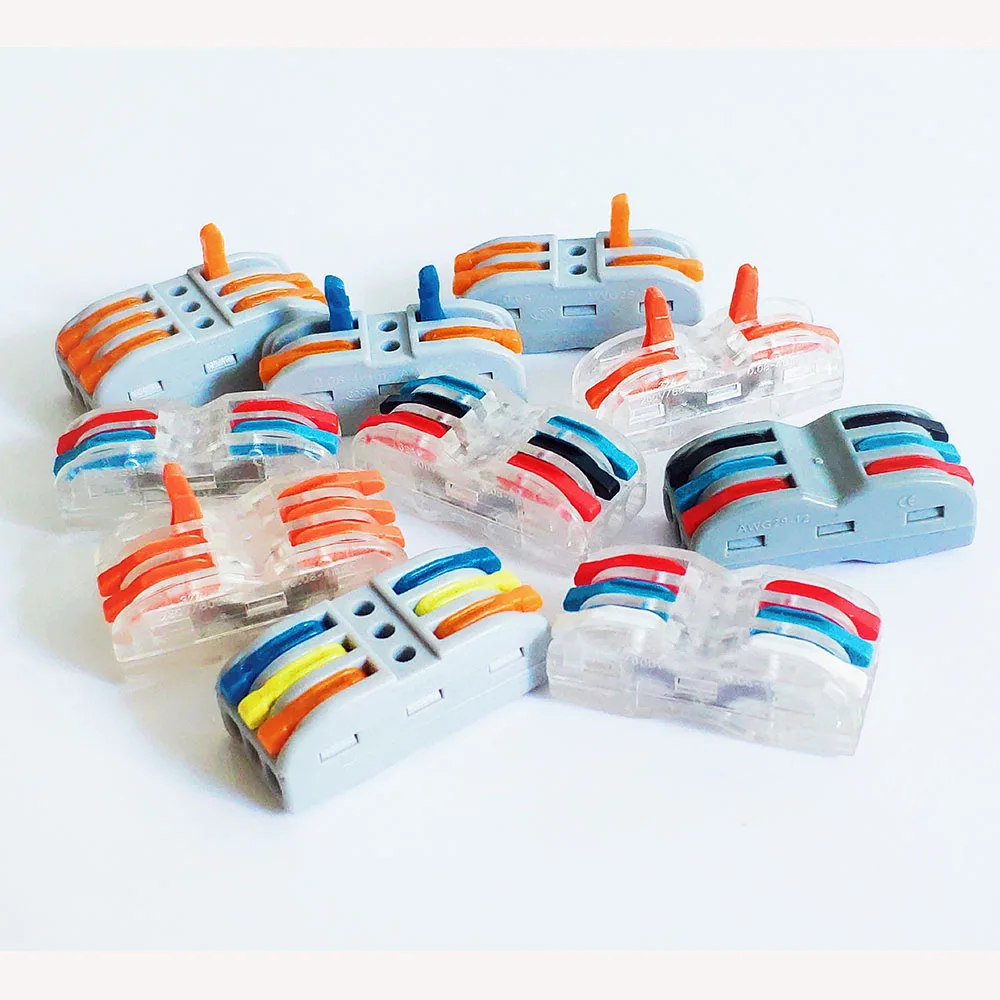 Quick Wire Connectors push-in Terminal Block Wire Connection mini fast Universal Compact Wiring Connector Plug Cable Connector