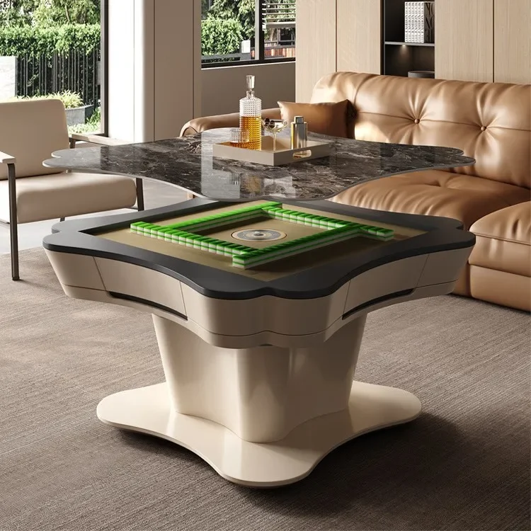 Rock slab coffee table multi-functional lifting table fully automatic living room household electric mahjong dining tabl