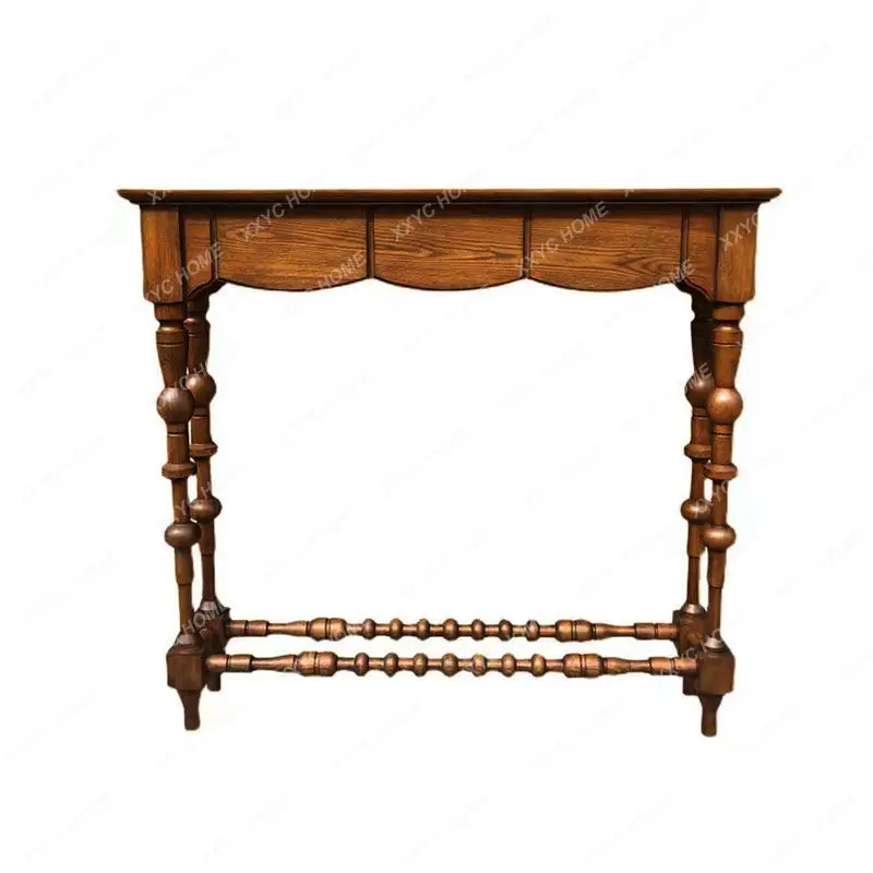 AA entrance cabinet retro entry solid wood carving entrance table European ultra-thin side table