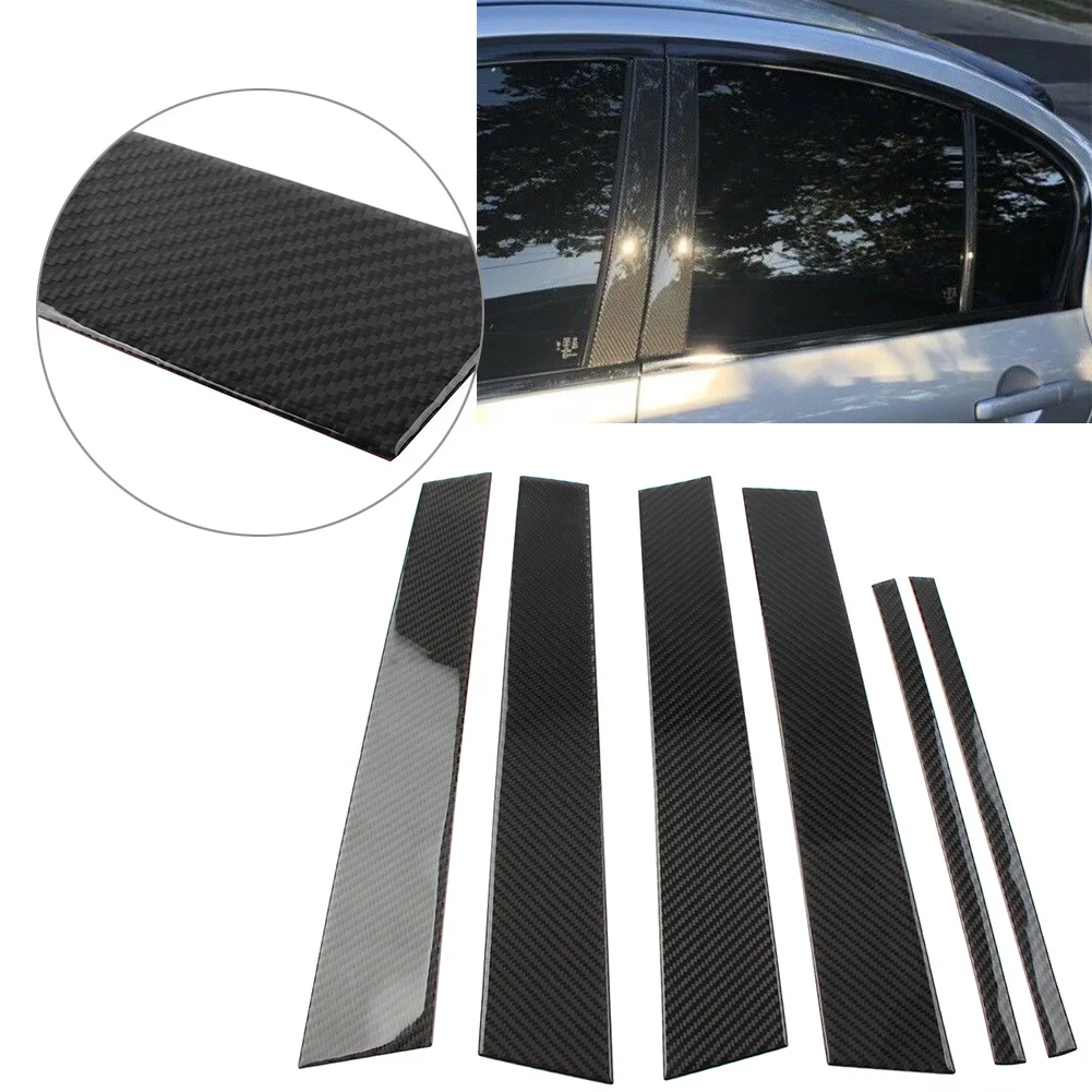 

6Pcs Car Exterior Door Window B Pillar Post Cover Trim For Infiniti G37 Sedan 2007 2008 2009 2010 2011 2012 2013